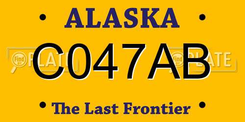 C047AB Alaska License Plate