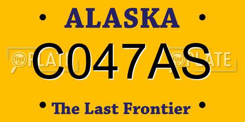 C047AS Alaska License Plate