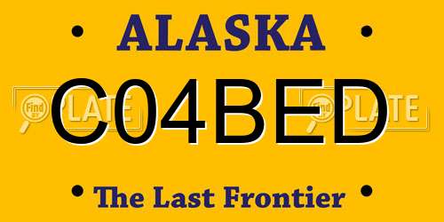 C04BED Alaska License Plate