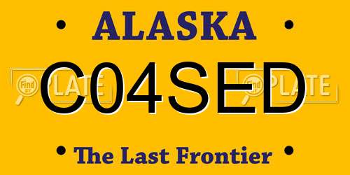 C04SED Alaska License Plate