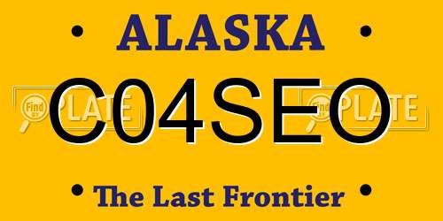 C04SEO Alaska License Plate