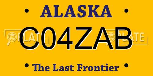 C04ZAB Alaska License Plate