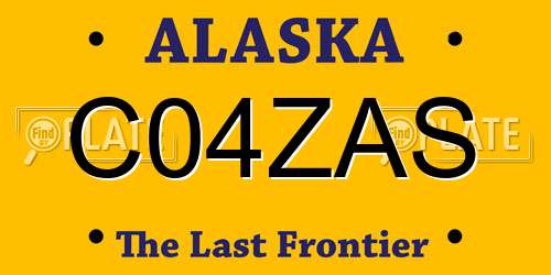 C04ZAS Alaska License Plate