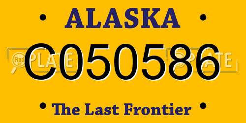 C050586 Alaska License Plate