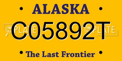 C05892T Alaska License Plate