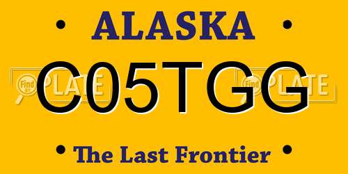 C05TGG Alaska License Plate