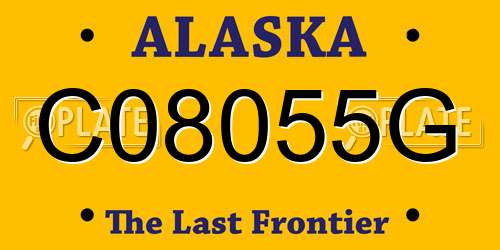 C08055G Alaska License Plate