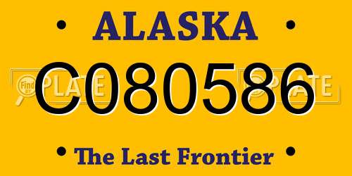 C080586 Alaska License Plate