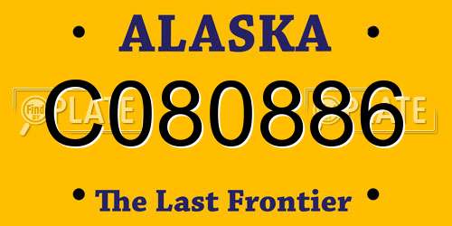 C080886 Alaska License Plate