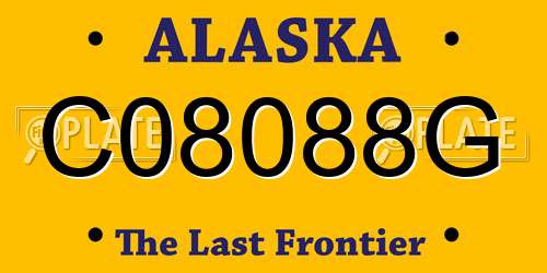 C08088G Alaska License Plate