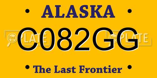 C082GG Alaska License Plate