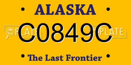 C0849C Alaska License Plate