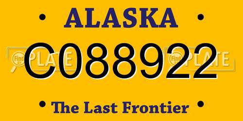 C088922 Alaska License Plate