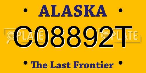 C08892T Alaska License Plate