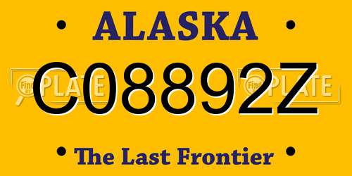 C08892Z Alaska License Plate