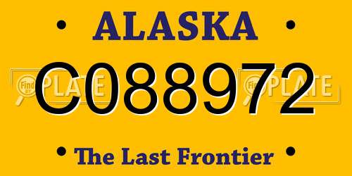 C088972 Alaska License Plate