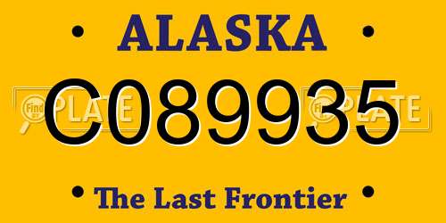 C089935 Alaska License Plate