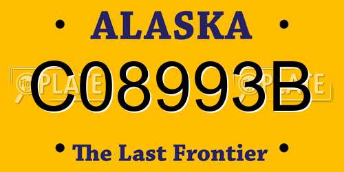 C08993B Alaska License Plate