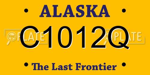 C1012Q Alaska License Plate