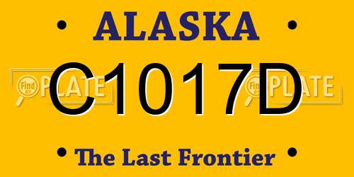 C1017D Alaska License Plate