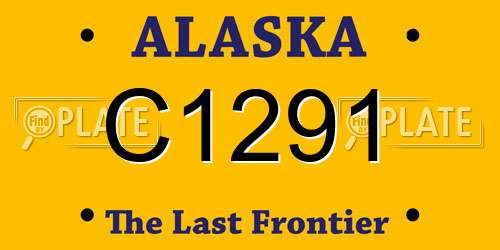 C1291 Alaska License Plate