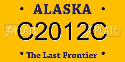 C2012C Alaska License Plate