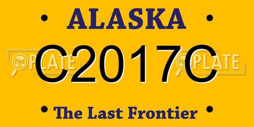 C2017C Alaska License Plate