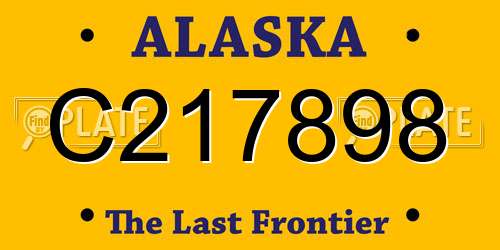 C217898 Alaska License Plate
