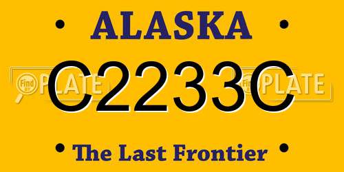C2233C Alaska License Plate