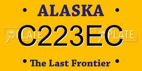 C223EC Alaska License Plate