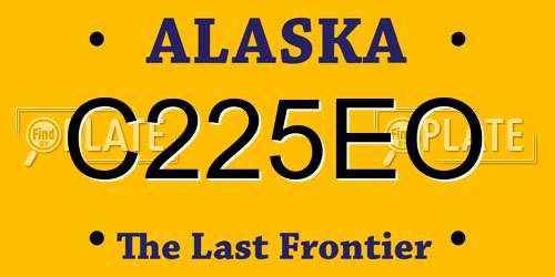 C225EO Alaska License Plate