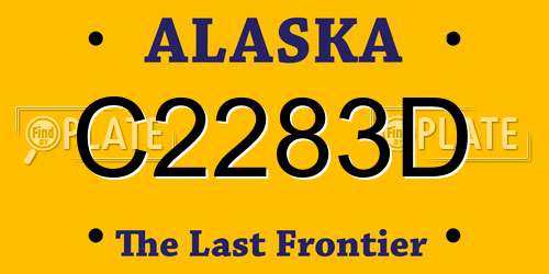 C2283D Alaska License Plate