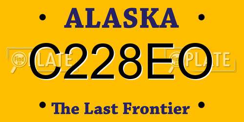 C228EO Alaska License Plate