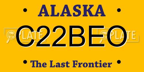 C22BEO Alaska License Plate