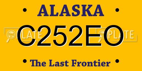 C252EO Alaska License Plate