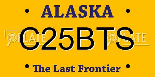 C25BTS Alaska License Plate