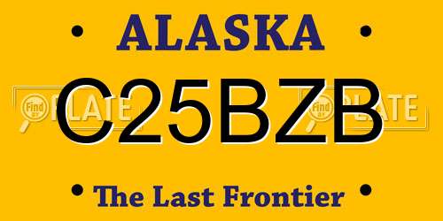 C25BZB Alaska License Plate