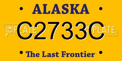 C2733C Alaska License Plate