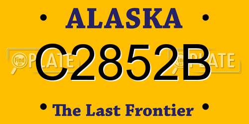 C2852B Alaska License Plate