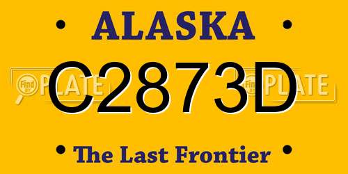 C2873D Alaska License Plate