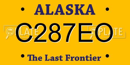 C287EO Alaska License Plate
