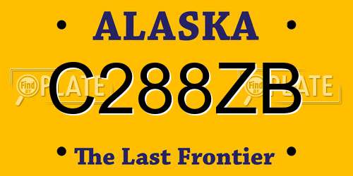 C288ZB Alaska License Plate