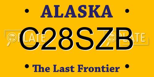 C28SZB Alaska License Plate