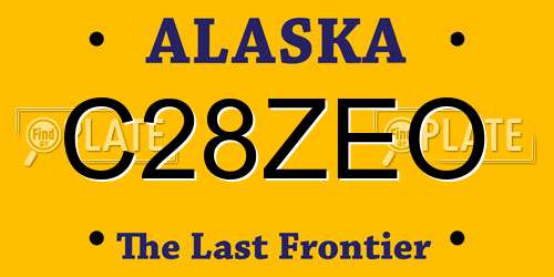 C28ZEO Alaska License Plate