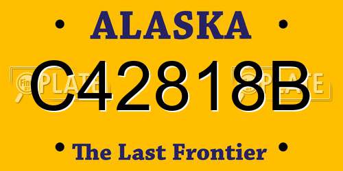 C42818B Alaska License Plate