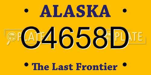 C4658D Alaska License Plate