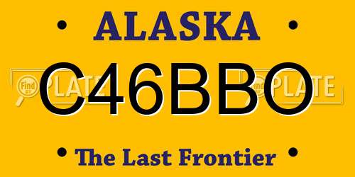 C46BBO Alaska License Plate