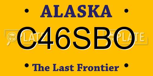 C46SBO Alaska License Plate