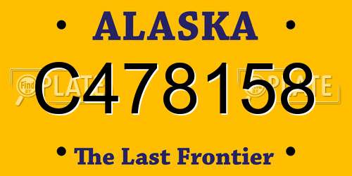C478158 Alaska License Plate