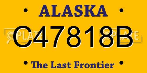 C47818B Alaska License Plate